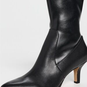 Dolce Vita Avara Black Leather Heel Booties